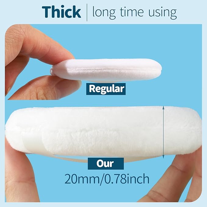 Teenitor 2pcs Powder Puff, 4.13 Inch Powder Puff for Body Powder, Body Powder Puff Large Powder Puff Loose Powder Puffs Soft Velour Body Powder Puff and Container White-GlimoraGlow