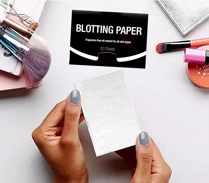 2 Pks FRAGRANCE-FREE Unscented Natural Abaca Blotting Paper - 100 Oil Blotting Sheets - Makeup Friendly UNISEX Oily Skin Shine Blotter Photography Zoom Meetings Travel Gym School - MADE IN TAIWAN-GlimoraGlow