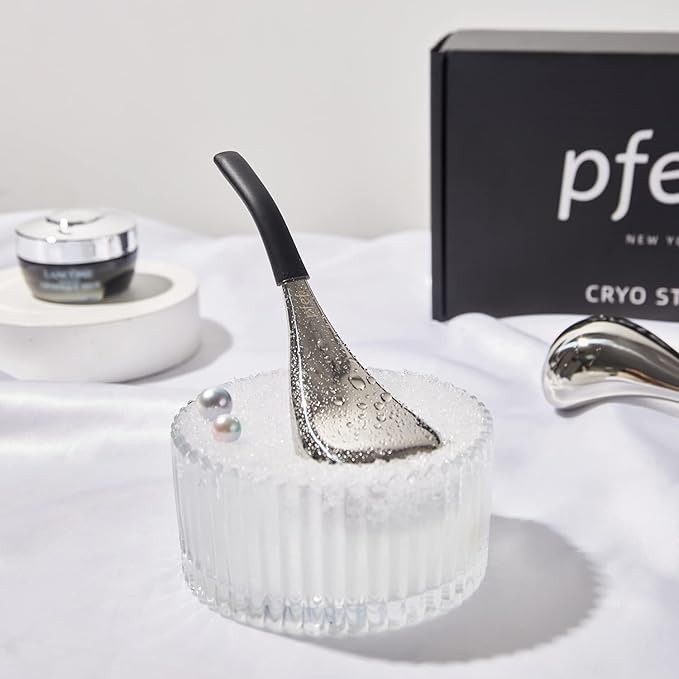 Ice Globes Facial Skin Care Tools for Women Face Eyes, Stainless Steel Face Beauty Cryo Sticks for Girls Ladies, Esthetician Supplies Cooling Spa Globes Cold Roller with Storage Case-GlimoraGlow