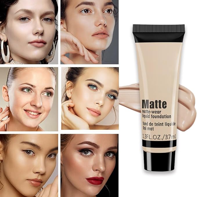 1 Pack Liquid Foundation Cream for Face Makeup,Durable Full Coverage Matte Concealer Make Up,Oil Control & Waterproof Base Primer -1 Fl.Oz-BEIGE 4#-GlimoraGlow
