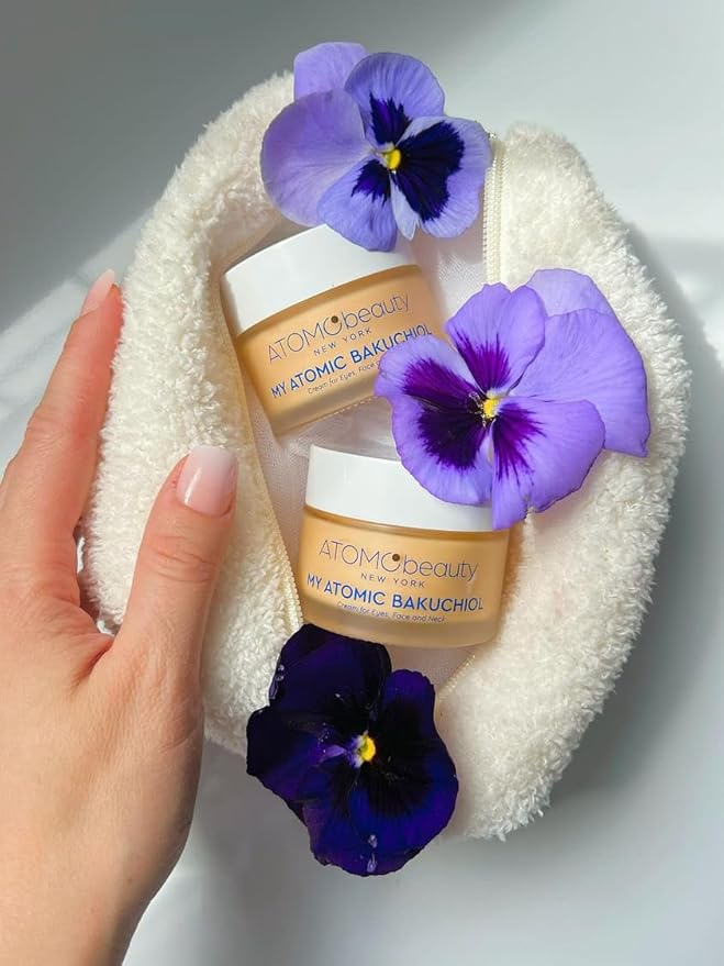 MY ATOMIC BAKUCHIOL Cream for Eyes, Face and Neck – Bakuchiol + Purified Quinoa Seed Polysaccharides | Anti-Aging, Lifting & Brightening | Retinol Alternative | Vegan & Dermatologically Tested – 45ml-GlimoraGlow