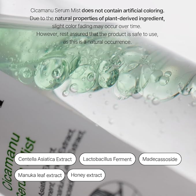 Parnell Cicamanu Serum Mist - Centella Asiatica, Hyaluronic Acid, Ceramide, LHA, Balancing Oil, Moisturizing and Soothing for Radiant Skin (1.69 Fl Oz / 50ml)-GlimoraGlow