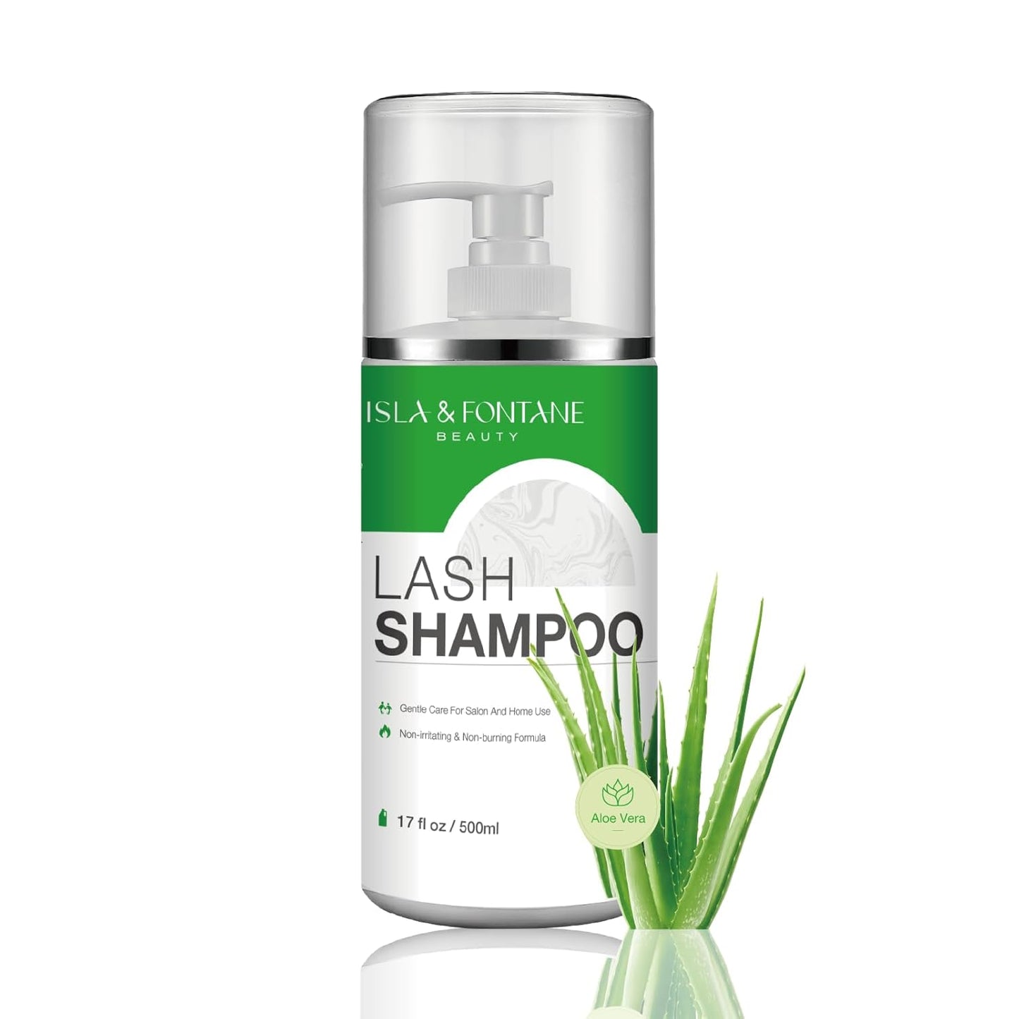 Isla & Fontane Lash Shampoo Bulk – Multi-Scent Series – 17 fl oz / 500ml | Gentle Eyelash Cleanser for Lash Extensions | Non-Irritating | Professional Lash Bath Foam For Salon And Home Use (Aloe Vera)-GlimoraGlow