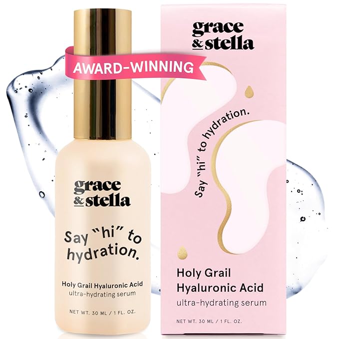 grace & stella Award Winning Hyaluronic Acid Serum (30ml/1 fl oz) Hydrating Hyaluronic Acid Serum for Face - Acido Hialuronico for Women - Remove Fine Lines, Wrinkles, Anti Aging - Vegan Skincare-GlimoraGlow