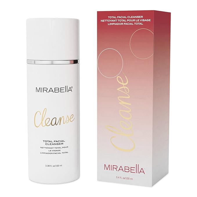 Mirabella Cleanse Total Facial Cleanser - Hydrating Gentle Cream Cleanser for All Skin Types - Face Cleanser & Makeup Remover - Face wash for Sensitive Skin & Oily Skin Formula-GlimoraGlow