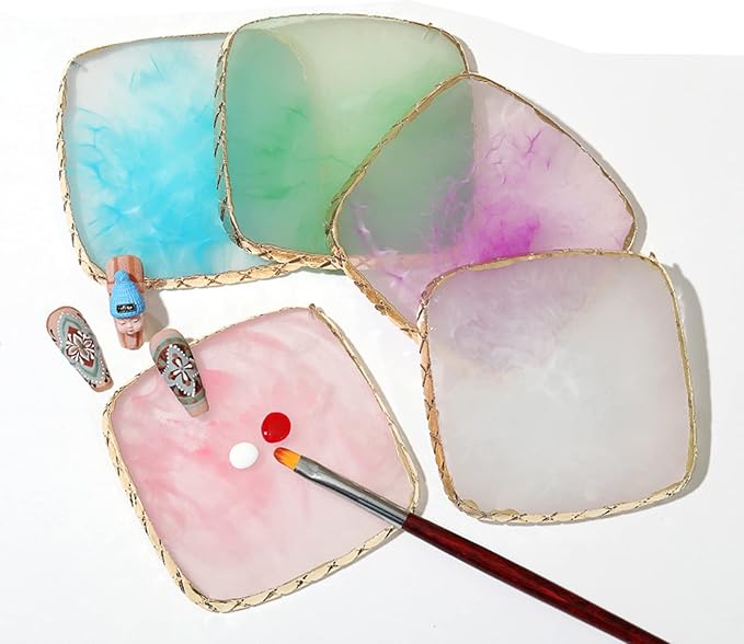 1 Piece Nail Art Palette Nail Polish Palette Mixing Palette Makeup Plate Nail Plates for Nail Art Nail Tip Holder Nail Art Display (1 brown square)-GlimoraGlow