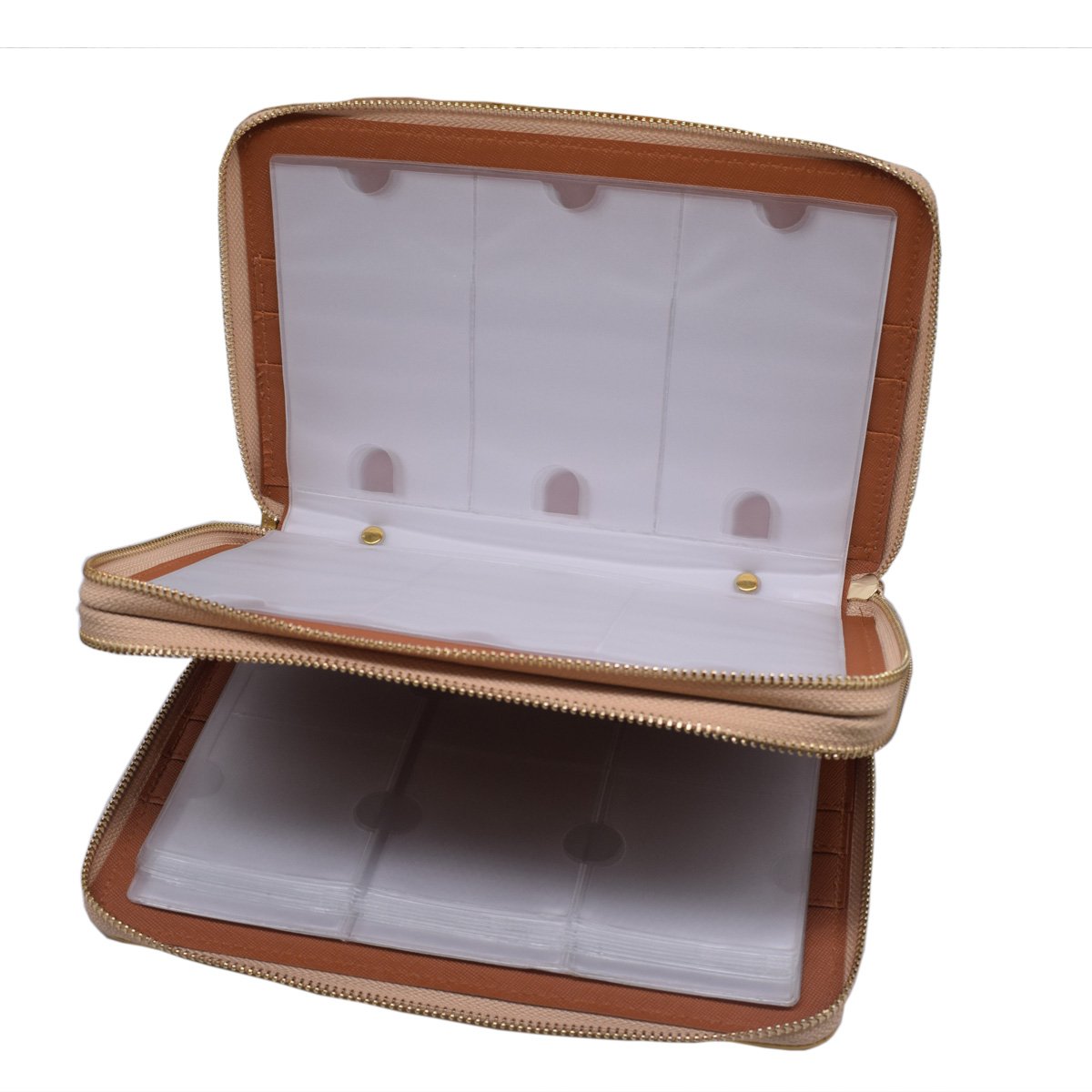 216 Slots Stamping Plate Holder Case Rainbow Laser Design Round Square Rectangular Nail Art Stamp Template Organizer 1pcs Empty Nail Art Plate Case Bag (silver - 216 Slots)-GlimoraGlow