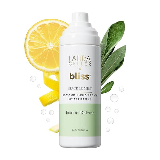 LAURA GELLER NEW YORK x Bliss Spackle Mist Boost with Lemon & Sage - Long-Lasting Dewy Skin Makeup Setting Spray - Brighten and Soothe Dull Skin-GlimoraGlow