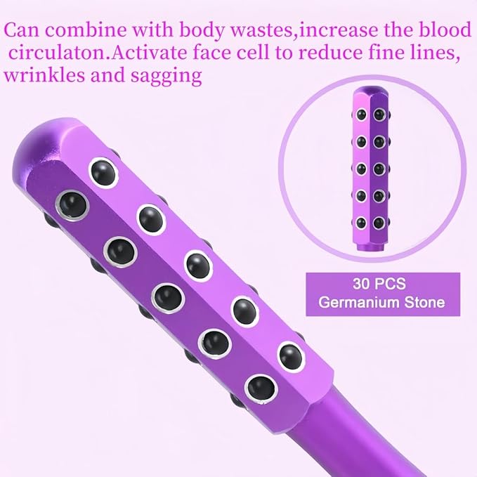 KOTOMI Radiance Beauty Roller,Up Lifting Facial Massage Roller, 30 Germanium Stone Face Sculpting Tool, Facial Roller for Face Beauty Massage, Helps Blood Circulation, Reduces Puffiness-GlimoraGlow