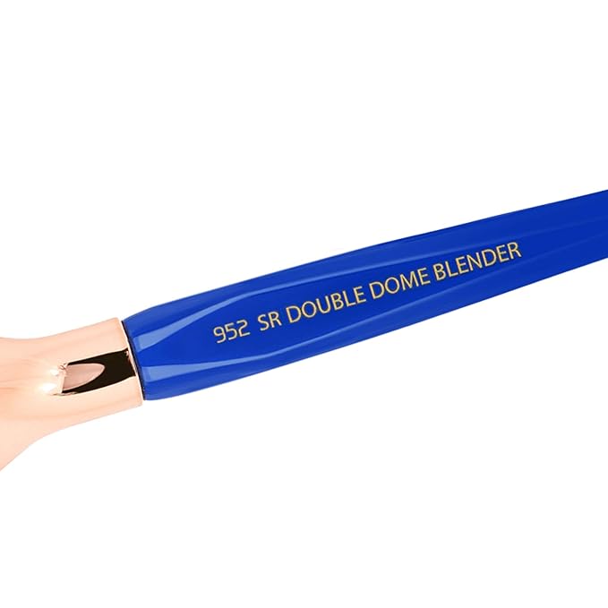 Bdellium Tools Professional Makeup Brush - Golden Triangle 952 Small Rounded Double Dome Blender - With All Vegan and Soft Synthetic Fibers, For Application & Blending (Blue, 1pc)-GlimoraGlow