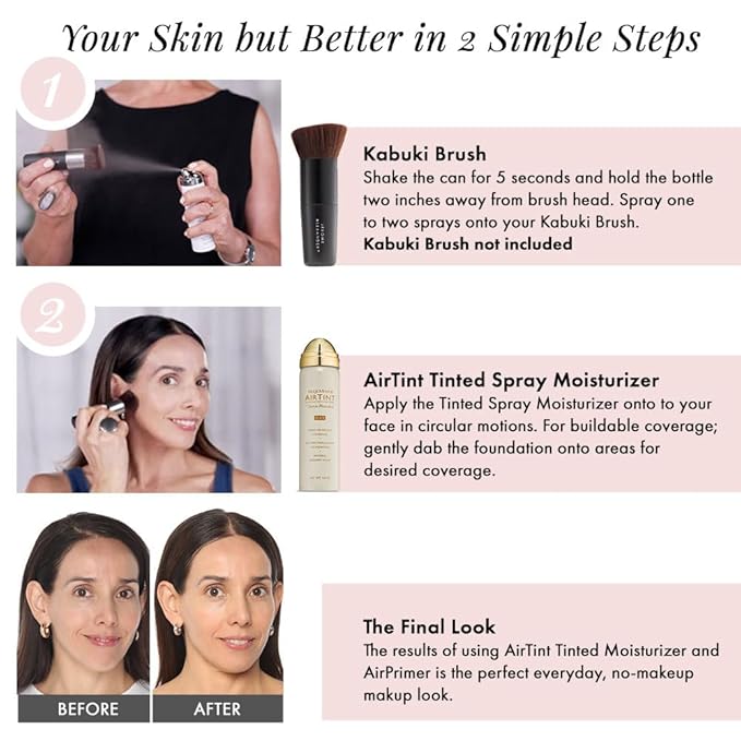 Jerome Alexander MagicMinerals AirTint Tinted Moisturizer AirBrush Spray Light Shade | Tinted Moisturizer Spray with Anti-Aging Ingredients | Dark Espresso-GlimoraGlow