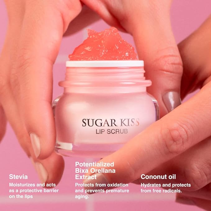 Infinitek Paris Sugar Kiss Watermelon Flavored Lip Scrub 2.4 oz / 68 g - Hydrating Lip Balm, Scrubber Exfoliator, Lip Mask, Lip Repair Treatment & Lightening Exfoliator for Dark Lips-GlimoraGlow