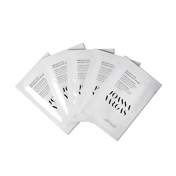 Joanna Vargas Bright Eye Hydrating Mask. Concentrated Ultra-Luxe Bamboo Hydration Sheet Masks Target Dark Circles, Expression Lines and Skin Tone. 5 Sheets (0.35 oz/sheet)-GlimoraGlow