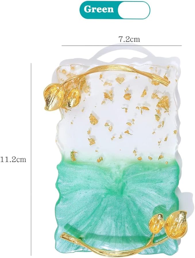 2023 Retro Nail Art Palette, Nail Painting Mixed Color Palette with Leaves Handle, Nail Holder Gel Color Makeup Display Board Pallet (Green)-GlimoraGlow