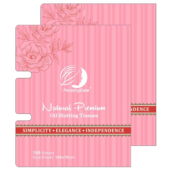 Natural Facial Oil Absorbing Tissues - Face Oil Blotting Paper Sheets (Rose - 2 Pack)-GlimoraGlow