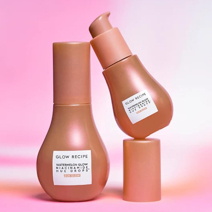 Glow Recipe Hue Drops - Mini Tinted Face Serum - Bronzing Drops to Brighten & Hydrate - Skincare Makeup Primer & Liquid Highlighter to Blur Pores for a Radiant, Even Skin Tone - Sun Glow (15ml)-GlimoraGlow