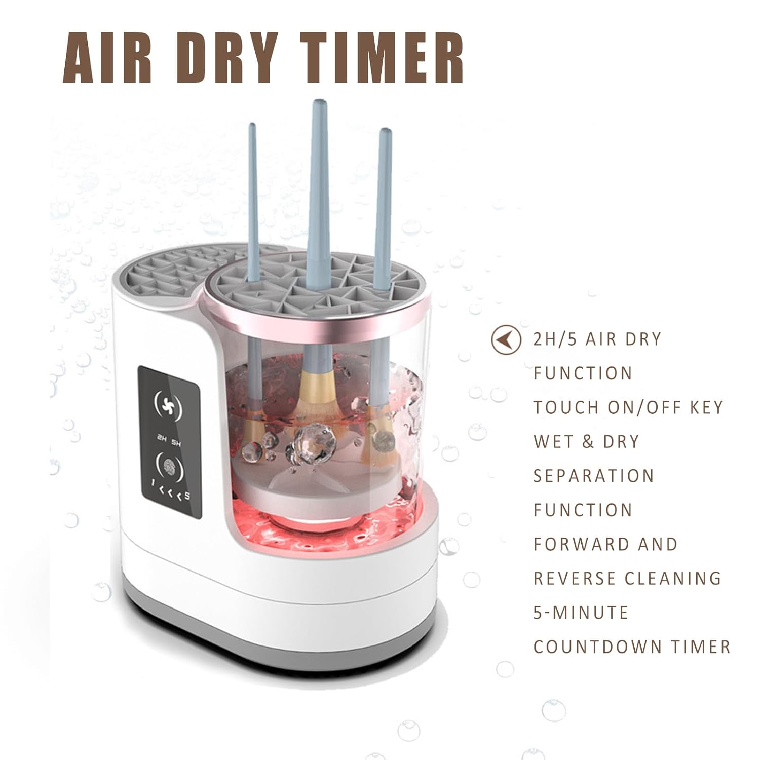 3 IN 1 Electric Makeup Brush Cleaner, Electric Cleaning and Quick Drying Makeup Brushes for Lazy Families, Automatic Makeup Brush Cleaning Tool with Drying Function for Makeup Brushes-GlimoraGlow