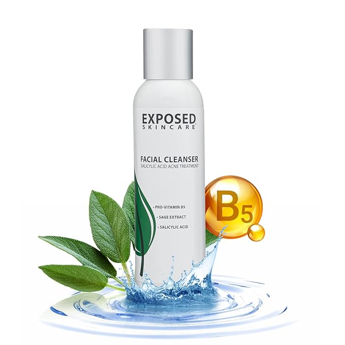 Exposed Skin Care Acne Facial Cleanser - Gentle Face Wash with Salicylic Acid for Acne Prone Skin - Pore Clarifying Acne Treatment for All Ages, Skin Types-GlimoraGlow