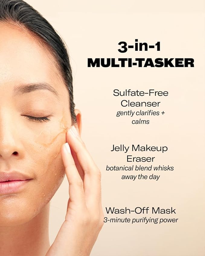 Then I Met You Soothing Tea Cleansing Gel, Hydrating Water-Based Face Cleanser with Fermented Rice Water & Green Tea, Vegan & Clean Skincare, 3.38 oz-GlimoraGlow