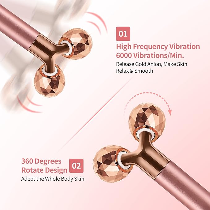 2-in-1 Face Massager Roller Electric Face Roller, 3D Roller and Crescent-Shape Face Massager Kit for Face Skin Care Tools-GlimoraGlow