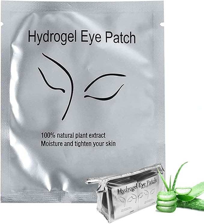 100 Pairs Eyelash Extension Gel Patches Kit, Lash Extension Lint Free Under Hydrogel Eye Mask Pads Beauty Tool with Transparent Cosmetic Bag-GlimoraGlow