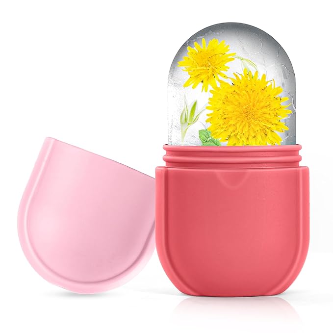 Coquette Ice Roller for Face and Eye, Ice Face Roller, Aesthetic Skin Care Tools Gifts for Women Cute Preppy Stuff,Silicone Ice Mold for Beauty(Pink)-GlimoraGlow