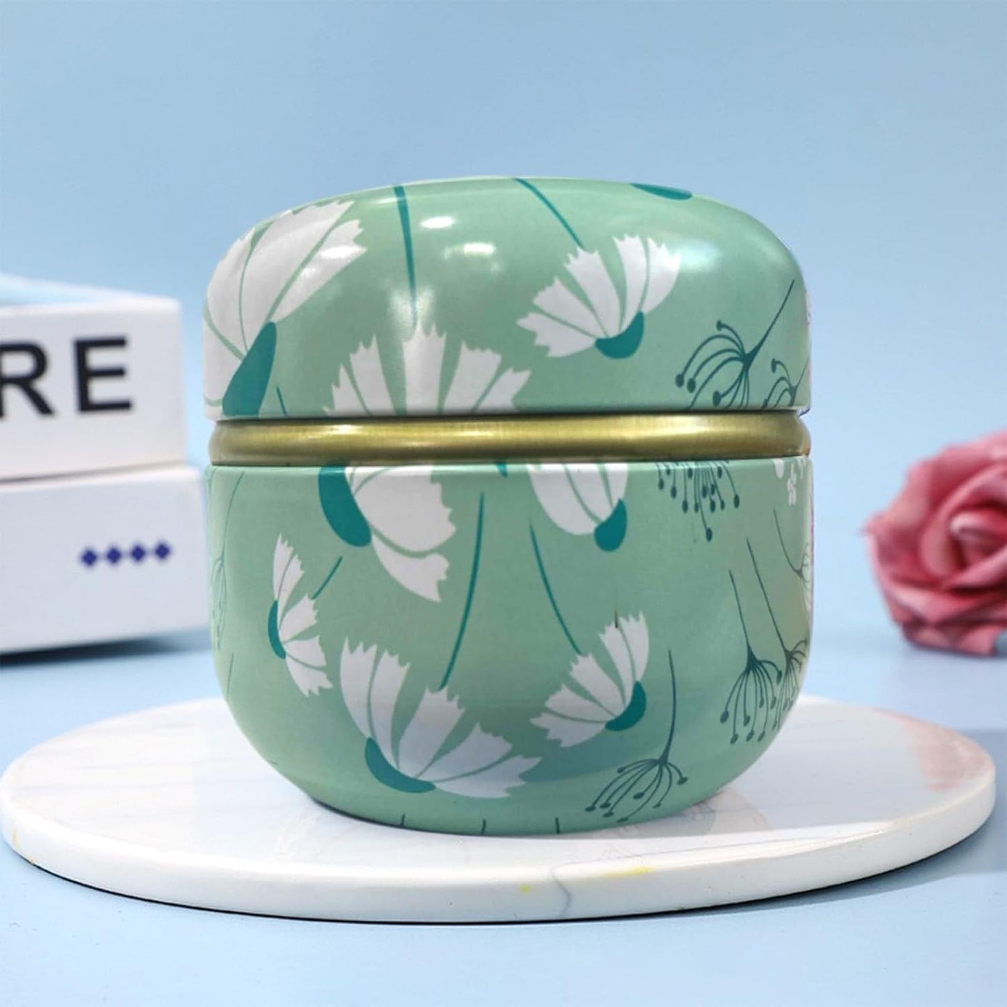 Body Powder Puff and Container for Dusting Powder, Women Powder Puff and Powder Case for Bath and Travel (Dandelion)-GlimoraGlow