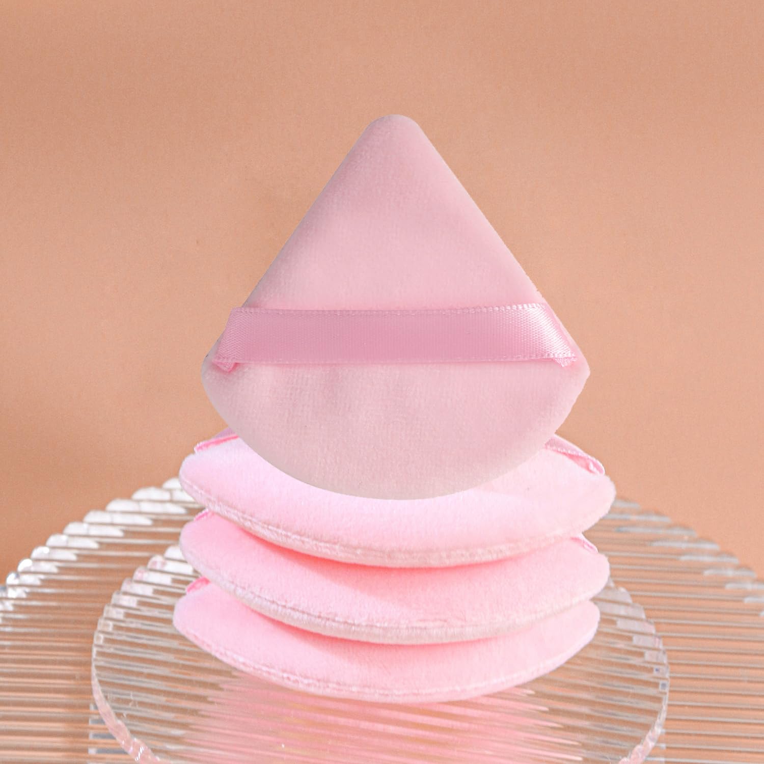 24 Pcs Triangle Powder Puff, Cotton Makeup Puff, Washable Face Powder Puff (24LP), Christmas Gifts Stocking Stuffers for Women Girls-GlimoraGlow