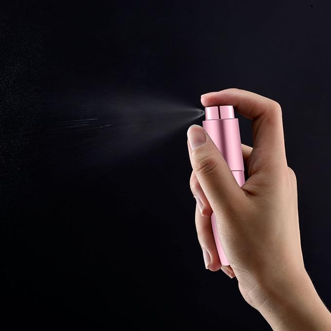 2 PCS/8ml Portable Mini Perfume Atomizer bottles, Empty Refillable Spray Bottle with 3 Types of Refill Tools, Pocket Travel Perfume Sample Bottles(Pink)-GlimoraGlow