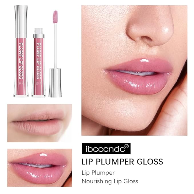 ibcccndc Lip Plumper gloss,Natural Lip Plumper,High Shine Lip Plumper,Lip Enhancer for Fuller,Sexy Lip Gloss,Shiny Lip Gloss For Girls and Women (6)-GlimoraGlow