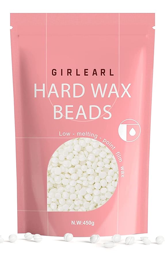 1lb Wax Beads for Hair Removal - Unscented Hard Wax Beads Refill for Professional Full Body Waxing - Ideal for Facial, Brazilian Bikini, Legs, and Underarms at Home for Women and Men (White)-GlimoraGlow