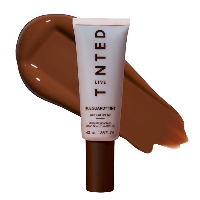 Live Tinted Hueguard Skin Tint SPF 50 - Tinted Mineral Sunscreen with Light-Medium Buildable Coverage With a Hydrating and Radiant Finish - Water and Sweat Resistant, 1.35 fl oz - Shade 02-GlimoraGlow