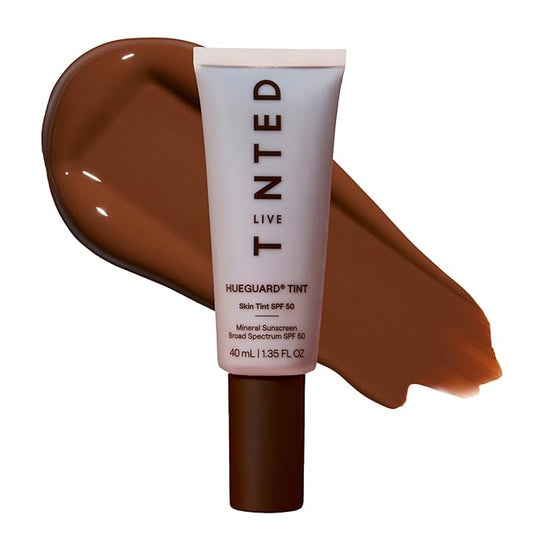 Live Tinted Hueguard Skin Tint SPF 50 - Tinted Mineral Sunscreen with Light-Medium Buildable Coverage With a Hydrating and Radiant Finish - Water and Sweat Resistant, 1.35 fl oz - Shade 02-GlimoraGlow