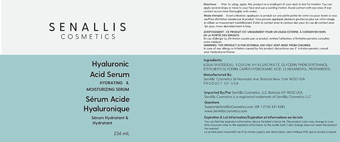 Hyaluronic Acid Serum 8 fl oz And 2 fl oz, Made From Pure Hyaluronic Acid, Anti Aging/Wrinkle, Ultra-Hydrating Moisturizer That Reduces Dry Skin Manufactured In USA-GlimoraGlow