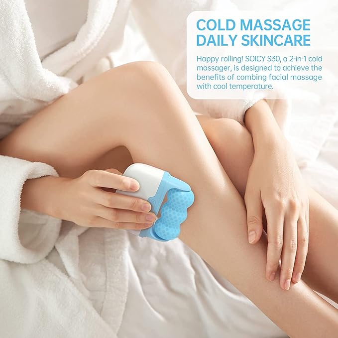 OPENDGO Ice Roller for Face Eyes Body,Cold Facial Ice Roller Massager for Eye Puffiness, Migraine, Pain Relief, Minor Injury, Facial Skin Care Products,2 in 1 Ice Face Roller Cold Therapy Tools-GlimoraGlow