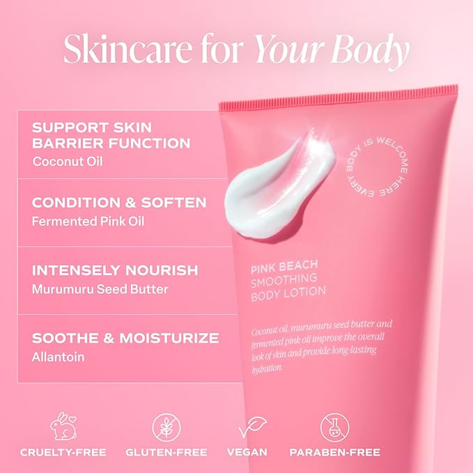 Saltair Body Lotion - 2 Pack Moisturizing Lotion For Dry Skin. Pink Beach Scented Hydrating Body Cream with Nourishing Moisturizer Formula. Skin Care for Women and Men. 2x 10oz Tubes-GlimoraGlow