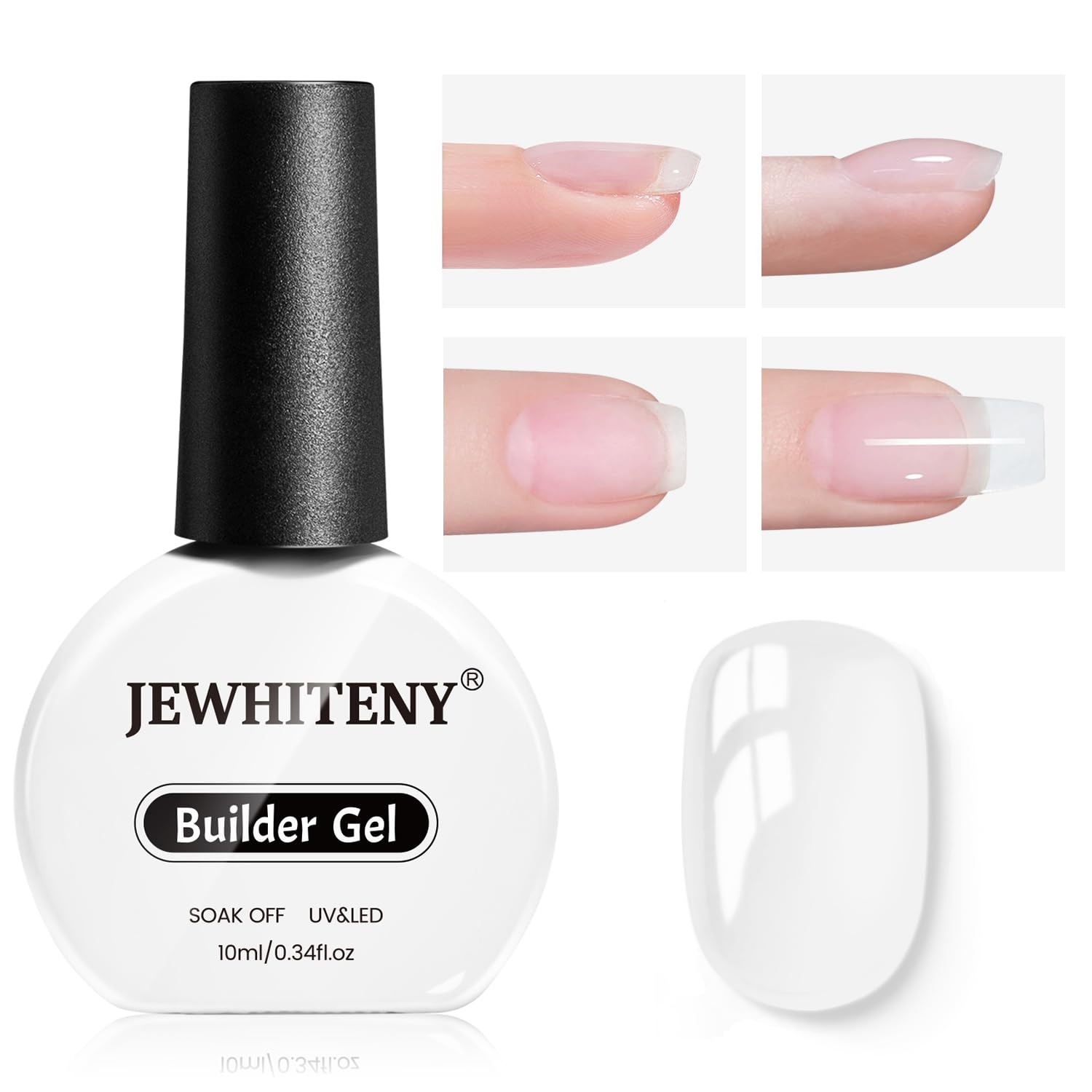 JEWHITENY 10ML Builder Gel Nails Clear Nail Extension Gel Nail Strengthener Long Lasting High Effects Nail Art Design Manicure Need U V Lamp Curing-GlimoraGlow