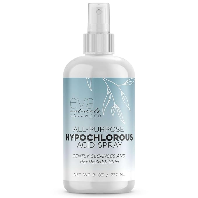 Hypochlorous Acid Spray for Face, Skin, and Body – 0.018% HOCl Facial Mist Toner, Hydrating Cleanser for Acne, Eczema, Rosacea, Eyelids, Pets, Workout, Baby, Back, Redness, Sensitive Care Spray-GlimoraGlow