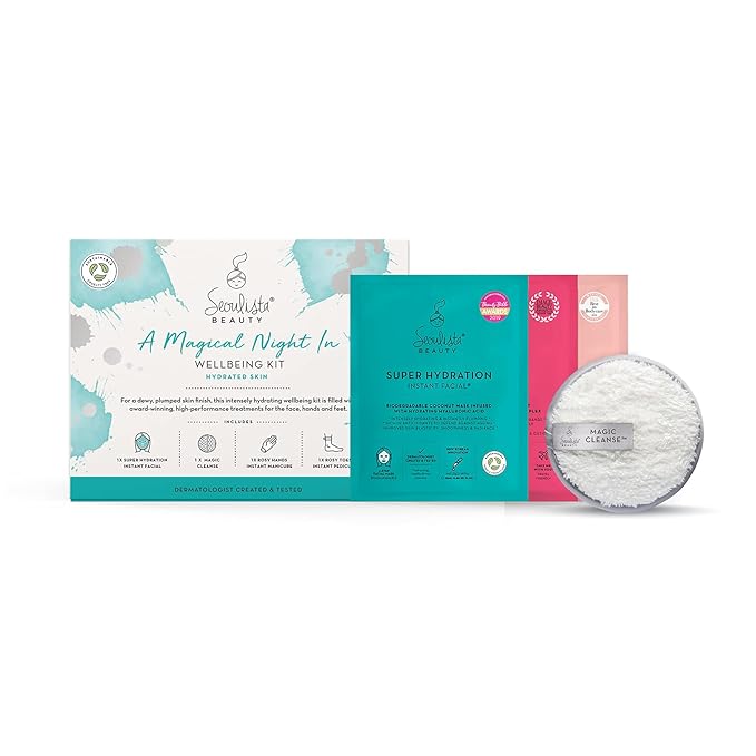 HYDRATED Gifting Bundle | SUPER HYDRATION SHEET MASK | Rosy Toes - Foot Mask Instant Pedciure | Rosy Hands - Hand Mask Instant Manicure| Magic Cleanse™ Eco-friendly Cleansing Tool-GlimoraGlow