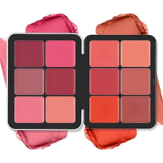12 Colors Blush Palette,Highlighter Blush Powder Makeup,Long-Wearing,Smudge Proof,Natural-Looking,Blendable Cruelty-Free Matte Finish,Contour and Highlight Blush Palette Face Cosmetics Makeup-GlimoraGlow