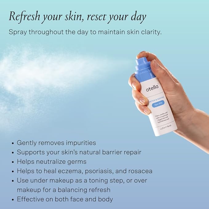 Detox & Soothe Face Mist with Hypochlorous Acid | Reduces Redness & Breakouts | pH Balance & Skin Cleansing for Active Lifestyles | TSA Approved, 2.7 oz | Clean Ingredients-GlimoraGlow