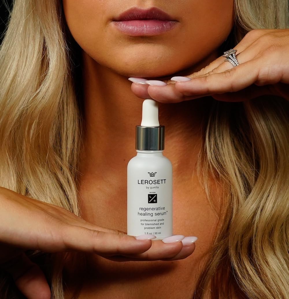 LEROSETT Serum for Acne Scarring Healing, Pimples, Redness, Breakouts, Blemishes, Hydrate & Soothes Irritated Skin, Natural Serum. Spa-Grade, Plant Based, Concentrated - 1 oz-GlimoraGlow