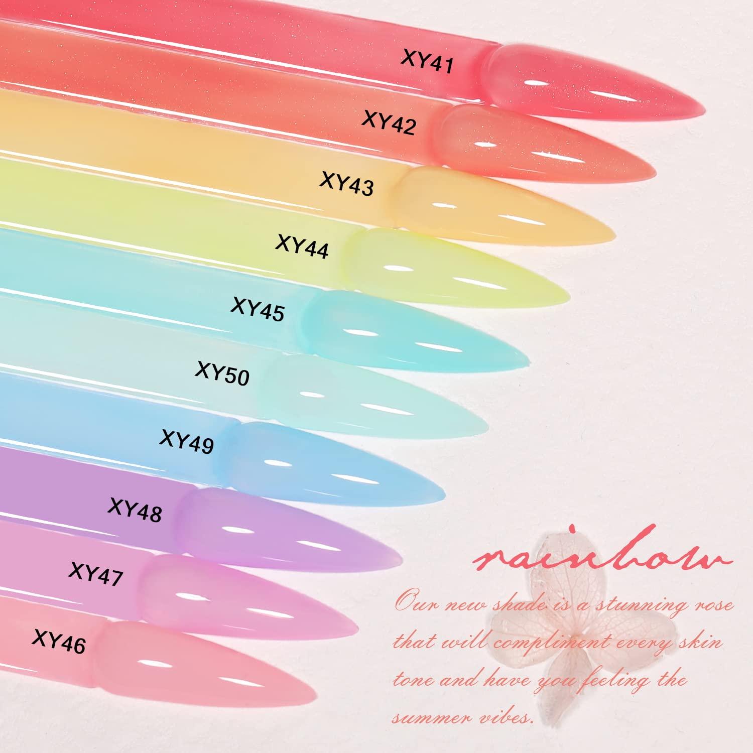 Jelly-Pastel Gel Nail Polish Set - 10 Pcs Pink Nude Gel Polish Set with Summer Yellow Blue Colors - DIY Soak Off Nail Lamp - Easter Decoration Gifts for Women - Manicure Kit-GlimoraGlow