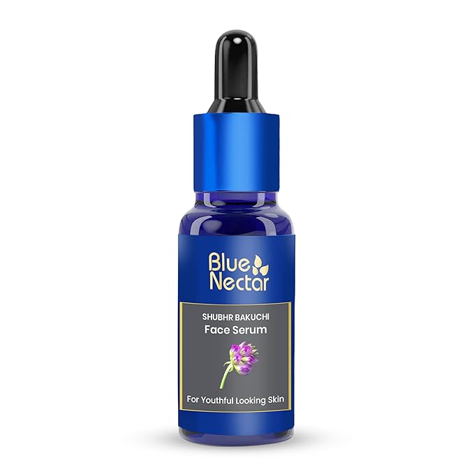 Blue Nectar Bakuchiol Serum for Face with Babchi Oil Extract | Ayurveda Retinol Free Serum for Aging Skin | Oil Free Face Moisturizer for Women & Men (10 Herbs, 1 Fl Oz)-GlimoraGlow