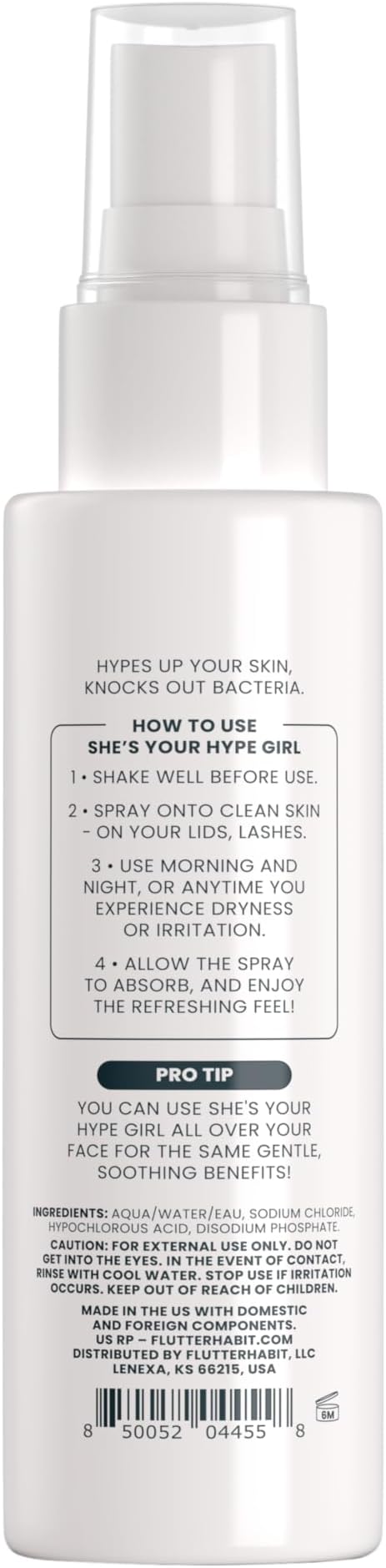 FlutterHabit Hypochlorous Acid Spray, Face Mist for Acne Prone Skin, HOCl Formula to Soothe Irritation, Refresh Complexion, Repair Damage, Balance Oil, Calm Redness, Restore Clarity (125mL)-GlimoraGlow