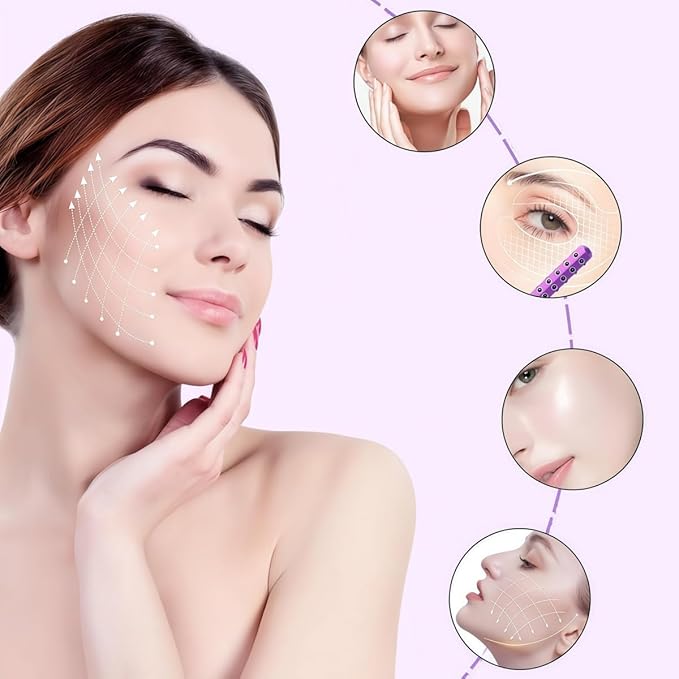 KOTOMI Radiance Beauty Roller,Up Lifting Facial Massage Roller, 30 Germanium Stone Face Sculpting Tool, Facial Roller for Face Beauty Massage, Helps Blood Circulation, Reduces Puffiness-GlimoraGlow