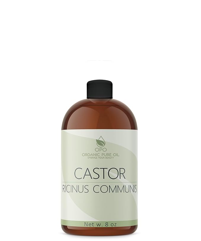 Pure Castor Oil - 8 oz w/Dispense Cap - Pure, Natural, Non-GMO, Hexane-Free, Vegan Carrier Oil - Promotes Hair Growth, Conditions - Skin, Hair, Lashes, Brows, Cuticles & More-GlimoraGlow