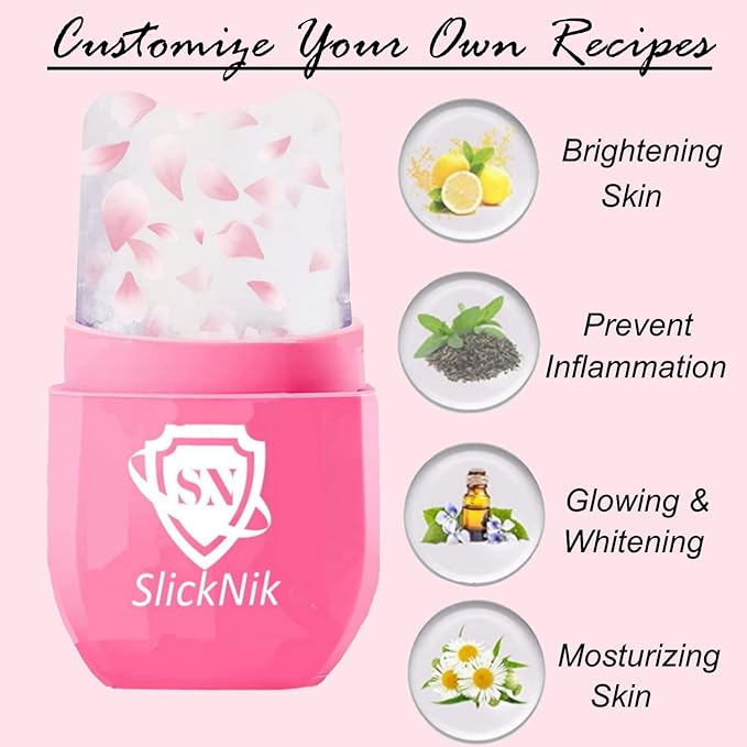 Ice Roller for Face & Eye Puffiness Relief - Enhance Your Natural Glow with Face Ice Roller, Ice Mold for Face with New Leak-Proof Design, Reusable Ice Face Roller-Gift for Women-GlimoraGlow