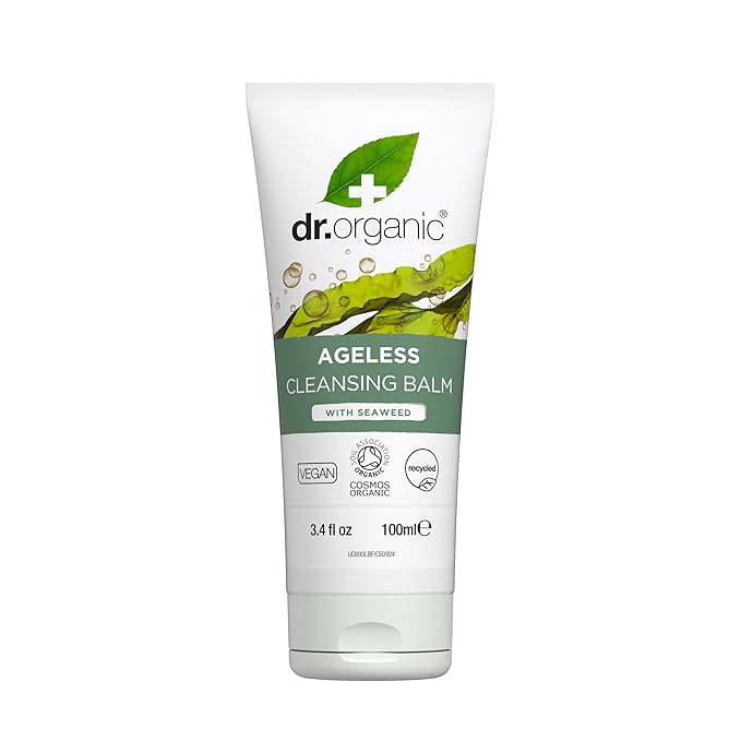 Dr. Organic Ageless Cleansing Balm with Seaweed | Moisturizing, Gentle, Removes Impurities, Certified Organic, Paraben & SLS-Free, Natural, Vegan, 100 ml / 3.4 fl oz-GlimoraGlow