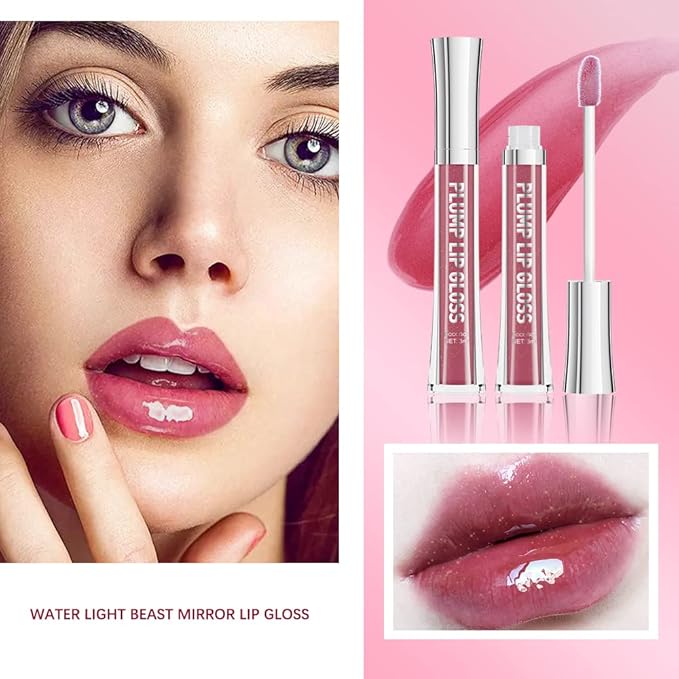 ibcccndc Lip Plumper Plumping Lip Gloss Hydrating Nourishing Lip Oil Red Liquid Lipstick Lip Care Products Mineral Oil Clear Lipgloss (4)-GlimoraGlow